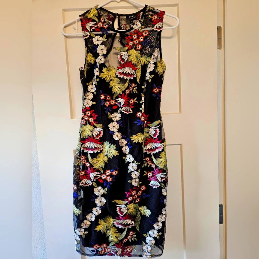Bardot Black Floral Mini Dress